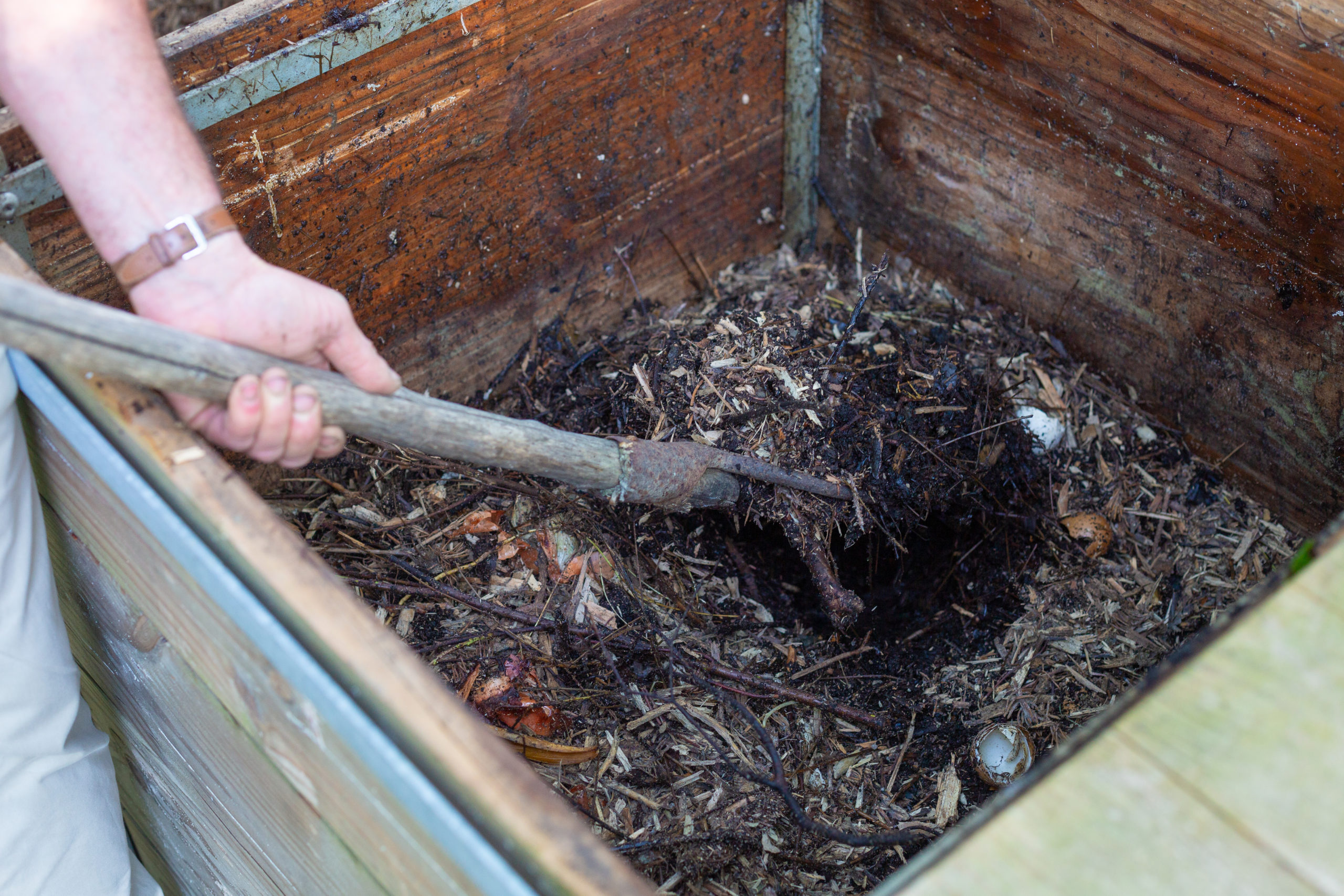 du compost en cours de préparation